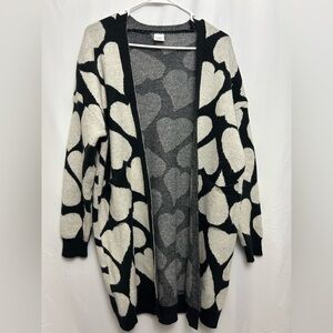 Anna & Ava Black and White Heart Cardigan